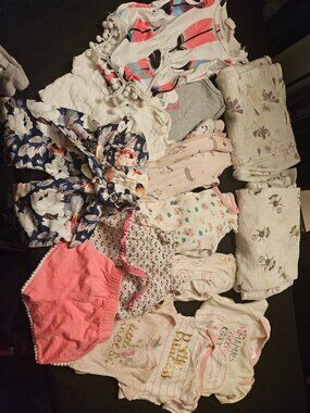 Baby Girl Clothing Bundle with Rompers and Swaddles